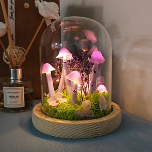 Handmade Purple Mushroom Lamp Vintage Mushroom Lamp Cute Mushroom Light Night Bedroom Fairy Lights Gift Lights Anniversary Gift image 4