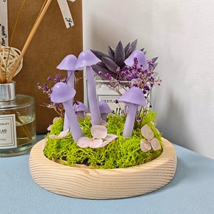 Handmade Purple Mushroom Lamp Vintage Mushroom Lamp Cute Mushroom Light Night Bedroom Fairy Lights Gift Lights Anniversary Gift image 8