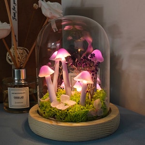 Handgemachte Lila Pilz Lampe | Vintage Pilz Lampe | Niedliche Pilz Nachtlichter Schlafzimmer Lichterkette | Geschenk-Lichterkette Jubiläumsgeschenk