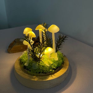 Handmade White Mushroom Lamp Forest Mushroom Lamps Mushroom Light Table Desk Lamp Gift Lights Anniversary Gift Anniversary Gift image 3