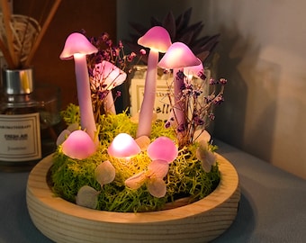 Handmade Purple Mushroom Lamp | Vintage Mushroom Lamp | Cute Mushroom Night Light | Bedroom Fairy Lights | Gift Lights | Anniversary Gift