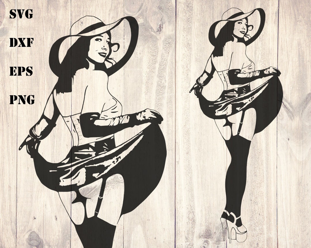 Sexy Pin up Girl Svg / Dxf Png Eps Files / Cuttable Files / Etsy