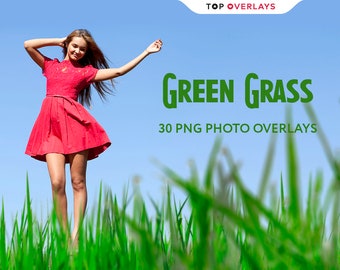 30 Green Grass Photo Overlays, Photoshop Overlays, Grass Background, Green Grass, Grass Texture, Plants Overlays, Spring Overlays