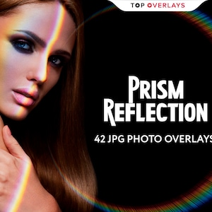 42 Prism Reflection Photo Overlays, Rainbow Leaks, Rainbow Light, Rainbow Overlays, Light Leaks, Photoshop Overlays, Photo Overlays