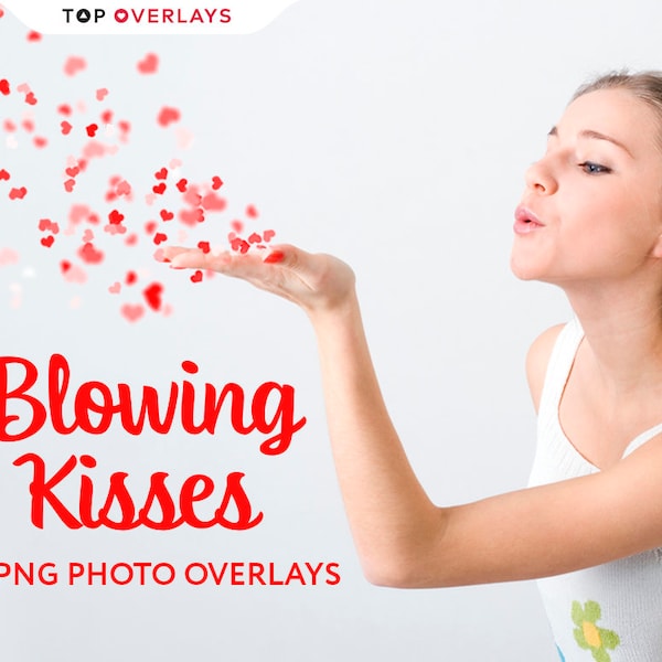 28 Blowing kisses Photo Overlays, Photoshop Overlays, Wedding Overlays, Blowing Heart