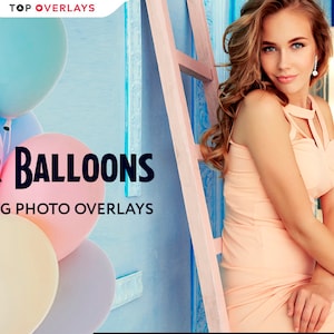 30 Luftballons Foto Overlays, Overlays, Digitale Overlays, Photoshop Overlays, Urlaub Overlays, Ballon Overlays, Ballons Overlays