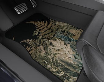 Vintage Botanical Car Floor Mats Set Custom Retro Boho Art JDM Auto Accessories SUV Truck Girl New Vehicle Interior Decor Cute Gift Her