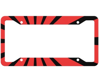 Japanese Sun Custom License Plate Frame JDM Sun License Plate Holder Red Black Car Accessories JDM Car Accessories Japanese Inspired Design