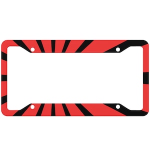 Japanese Sun Custom License Plate Frame JDM Sun License Plate Holder Red Black Car Accessories JDM Car Accessories Japanese Inspired Design