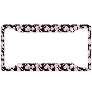 Sakura Cherry Blossom Anime License Plate Frame JDM Anime License Plate Holder Japanese Flowers JDM Car Accessories Front License Plate JDM