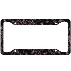 Sakura Cherry Blossom Anime License Plate Frame JDM Anime License Plate Holder Japanese Flowers JDM Pink Car Accessories Front License Plate