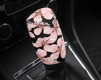 新品シフトノブブーツカバー　桜ブラック　頑張ります 新品シフトノブブーツカバー 桜ブラック 頑張ります 金華山