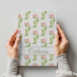 Custom Name Hardcover Journal Notebook Personalized Floral Wildflower Vintage Junk Diary Manifestation Book Therapy Writing Reading Gift Her