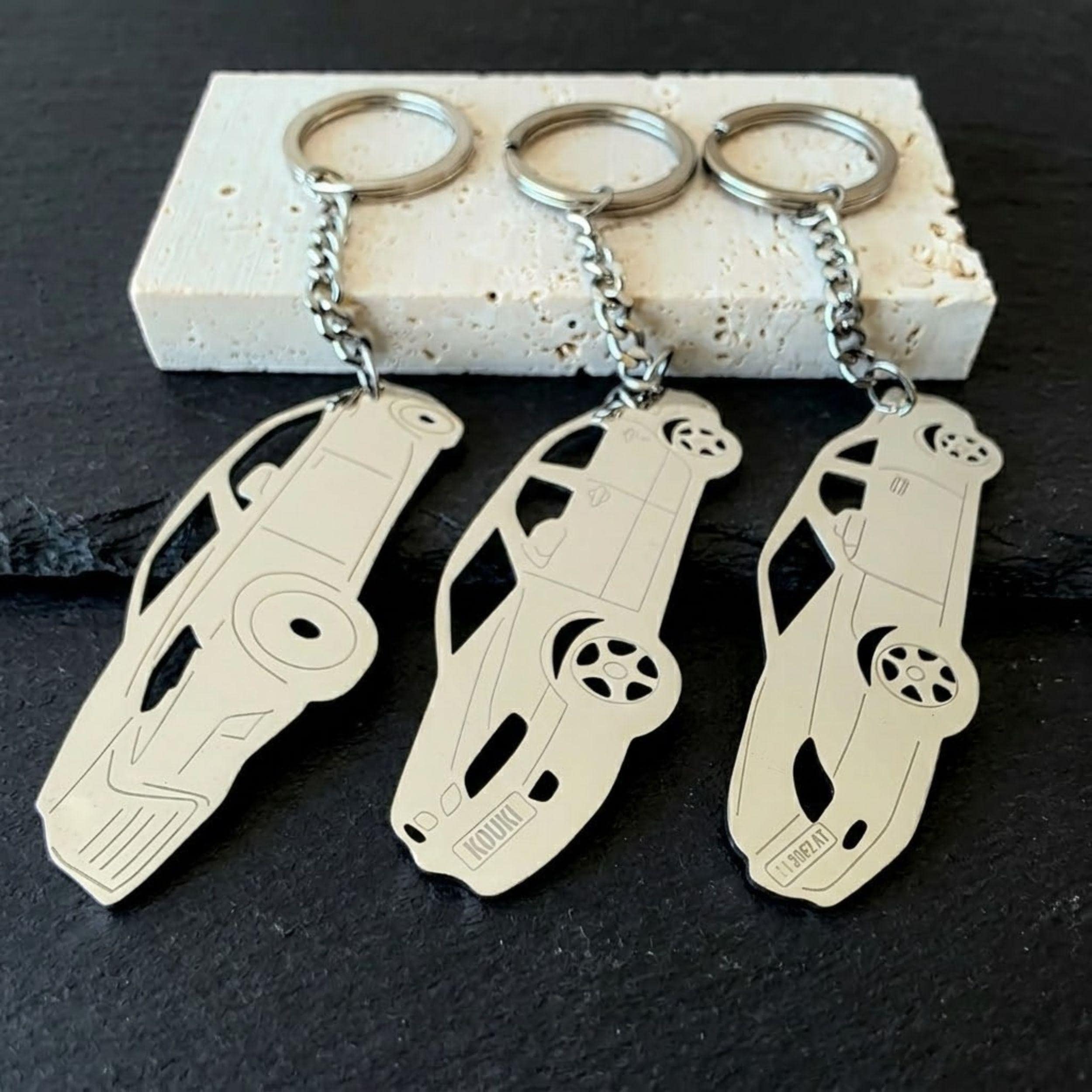 Personalized Car Model Keychain Metal With Your Car Gift for Dad