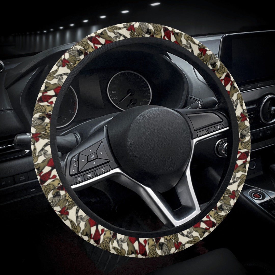 Koi Fish Car Steering Wheel Cover Japanese Inspired Red Gold Etsy