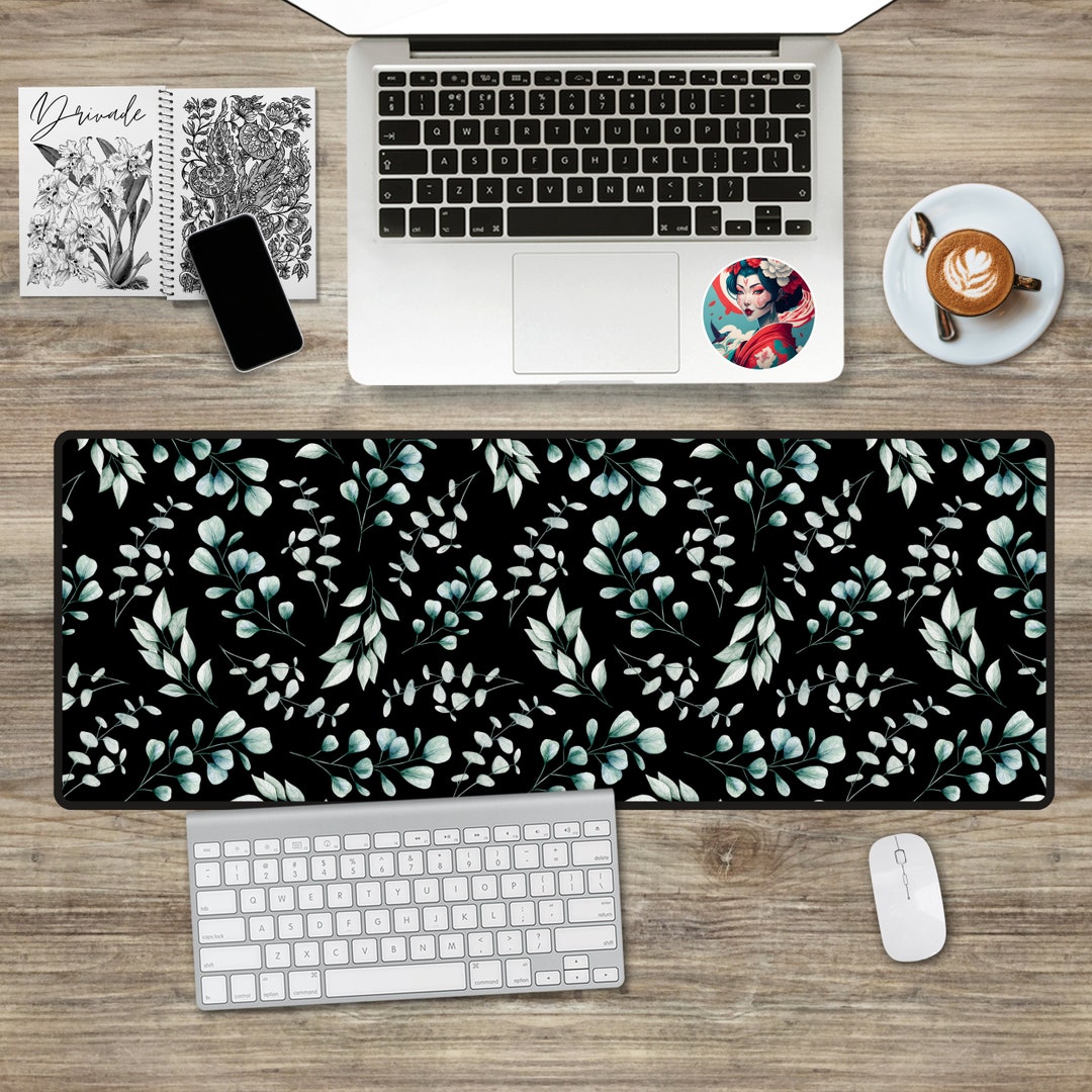 Boho Plants Gaming Desk Mat Aesthetic Custom Large Cute Mouse Pad ...