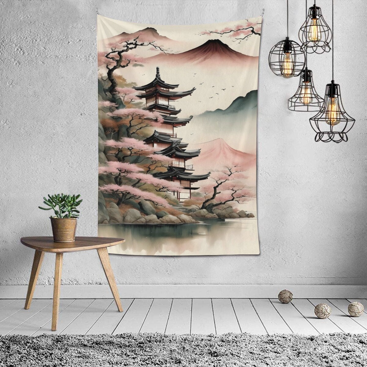 Japanese Fabric Wall Hanging Etsy