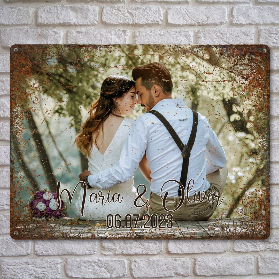 Custom Photo Metal Sign Personalized Family Picture Portrait Rusty ...