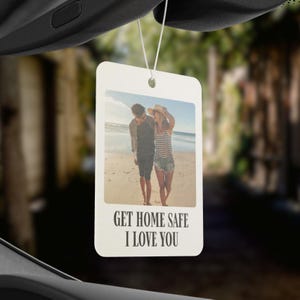 Personalized Photo Car Air Freshener Custom Picture Message Hanging Freshie Scented Charm Ornament Cute Couple Boyfriend Gift Him Her Mom