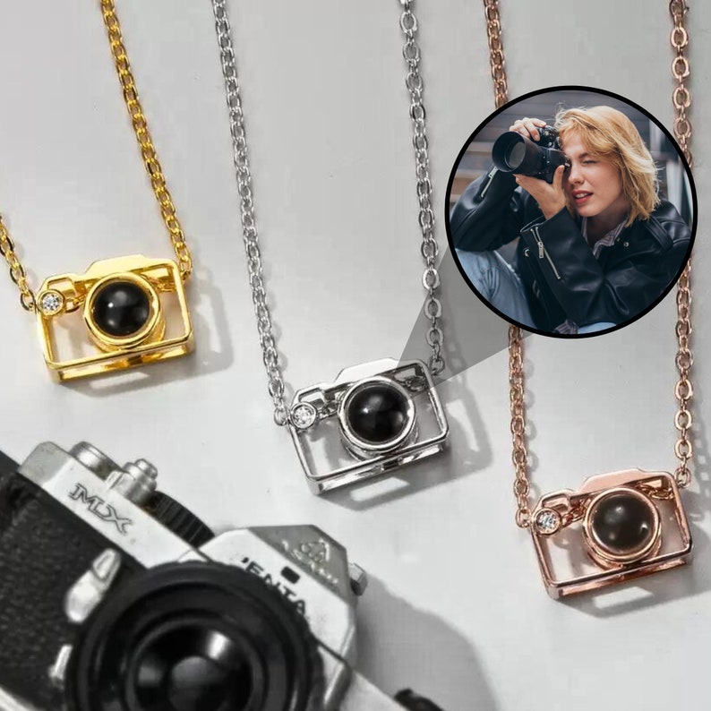 Custom Photo Projection Necklace Personalized Camera Dainty Jewelry ...
