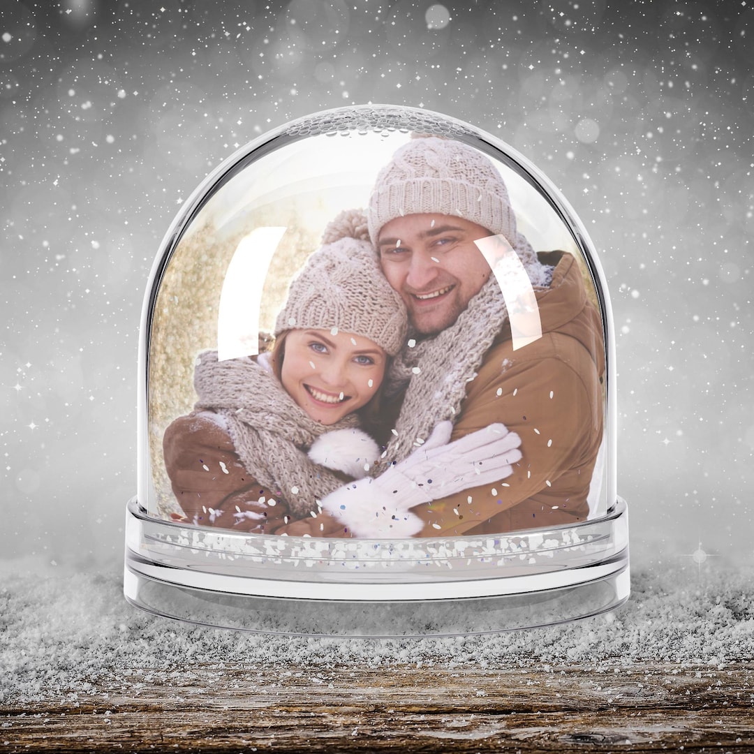 Custom Photo Snow Globe Personalized Christmas Family Picture Portrait ...
