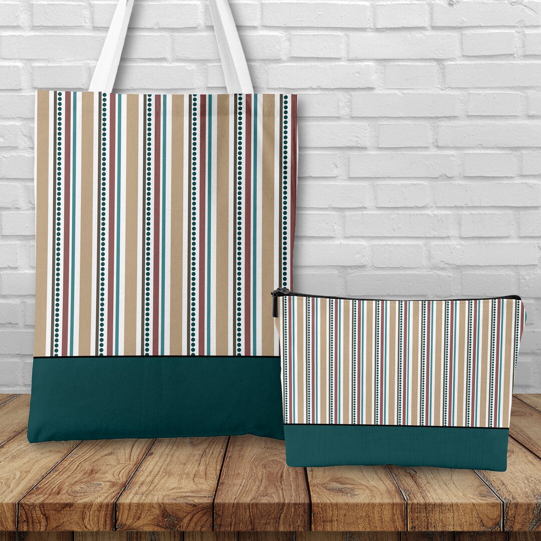 SET Tote Bag Makeup Pouch Y2k Cosmetic Organizer Beach Shopping Western