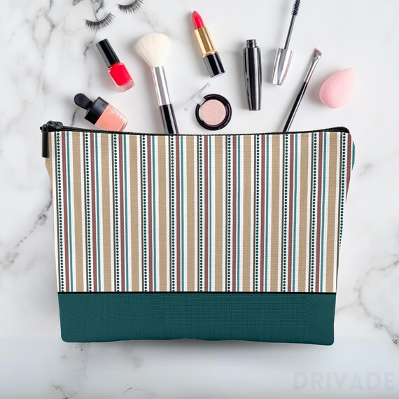 Kleine Kosmetiktasche Blau – Y2K Karo-Muster, 10,4x16,8x9,9cm, Als Make-up-Tasche Oder Mini-Geldbörse
