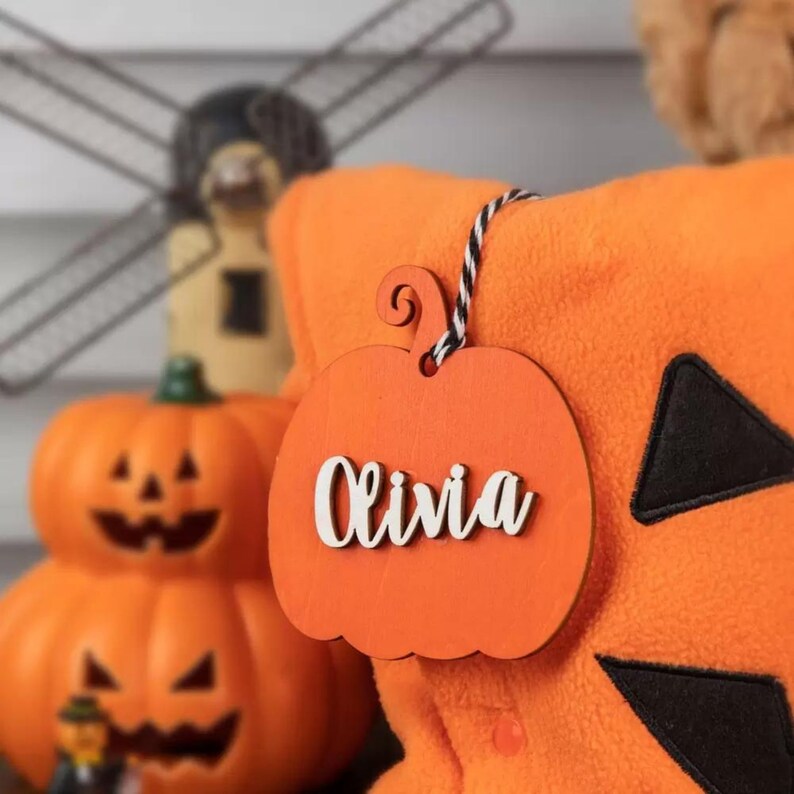 Personalized Halloween Name Boo Basket Tag Custom Spooky Bucket Tags ...