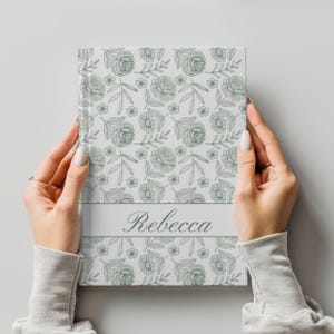 Custom Name Hardcover Journal Notebook Personalized Floral Wildflower Vintage Junk Diary Manifestation Book Therapy Writing Reading Gift Her