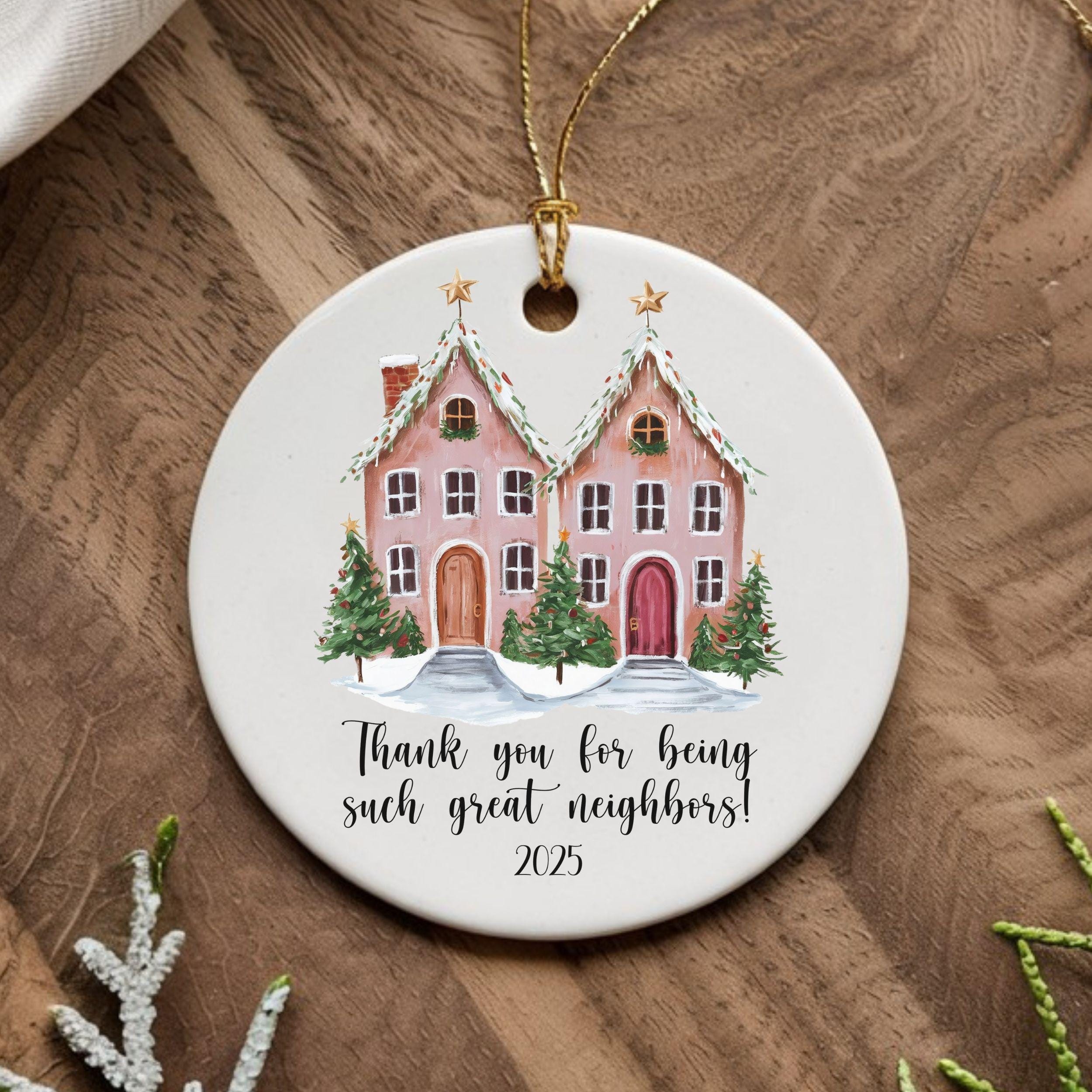 パーソナライズされた隣人のクリスマスオーナメントカスタム名年