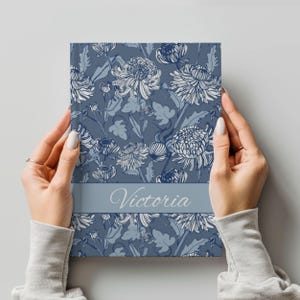 Custom Name Hardcover Journal Notebook Personalized Floral Wildflower Vintage Junk Diary Manifestation Book Therapy Writing Reading Gift Her