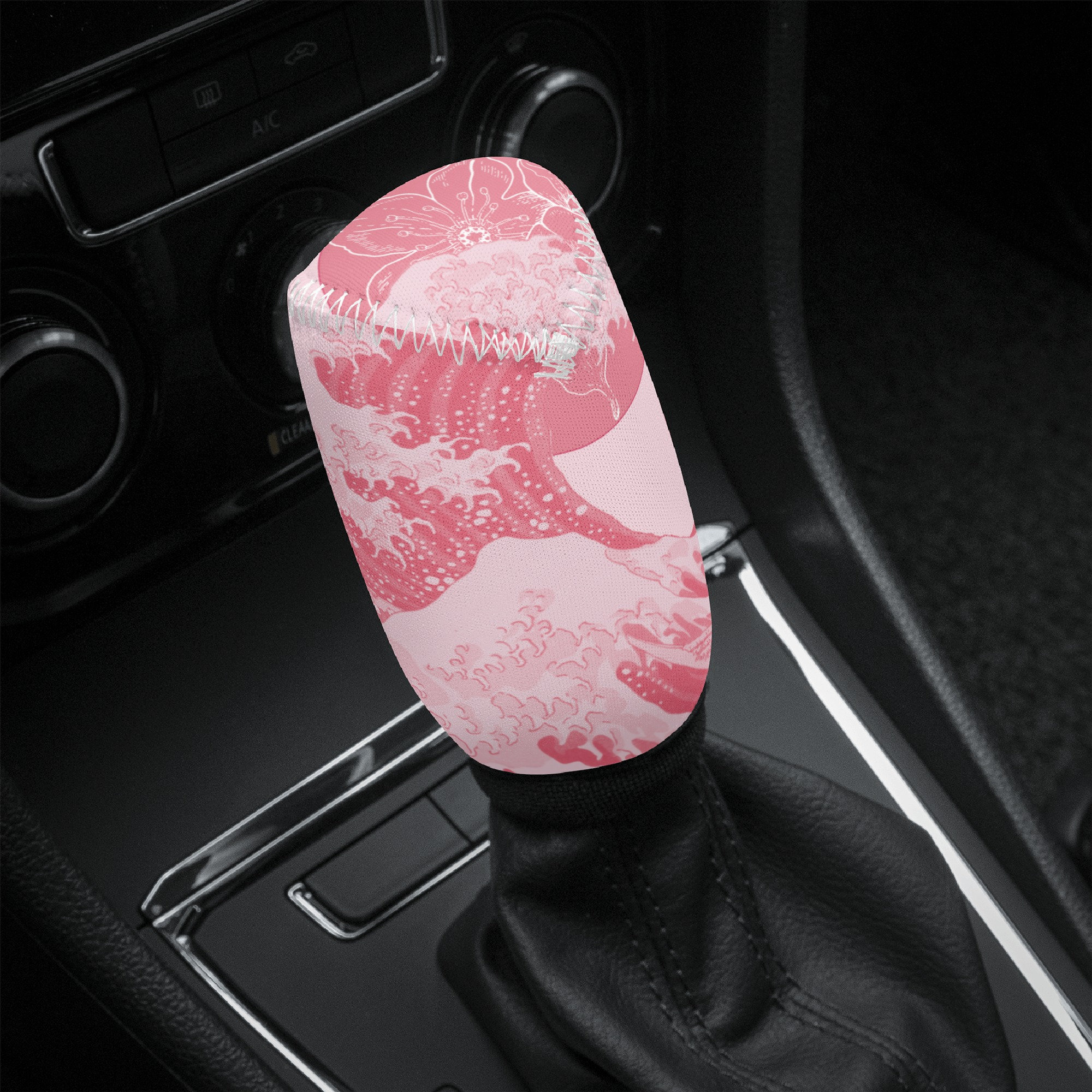 神奈川ウェーブ ピンク 車用シフトノブ ブーツカバー 日本の桜 さくら