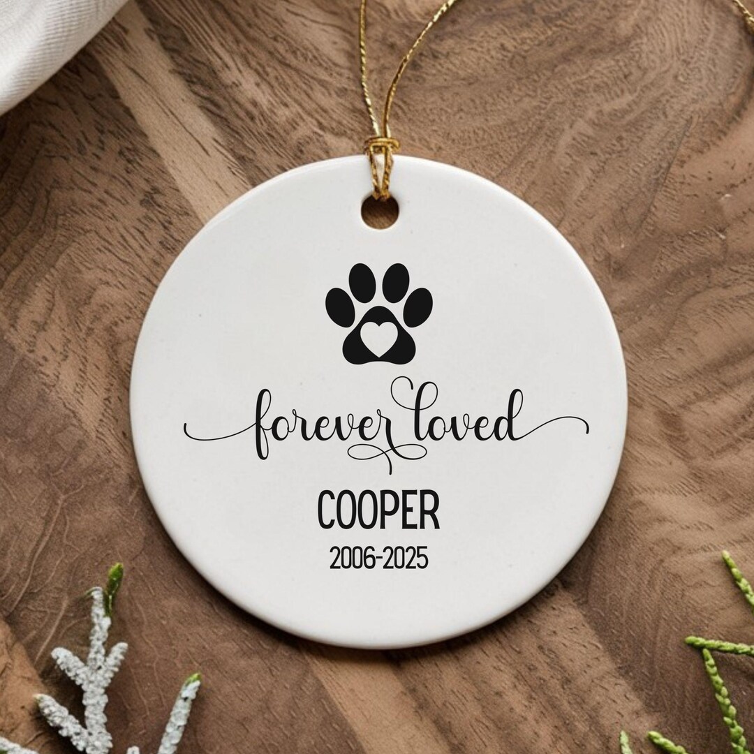 Personalized Pet Memorial Ornament Custom Cat Dog Name Year Christmas ...