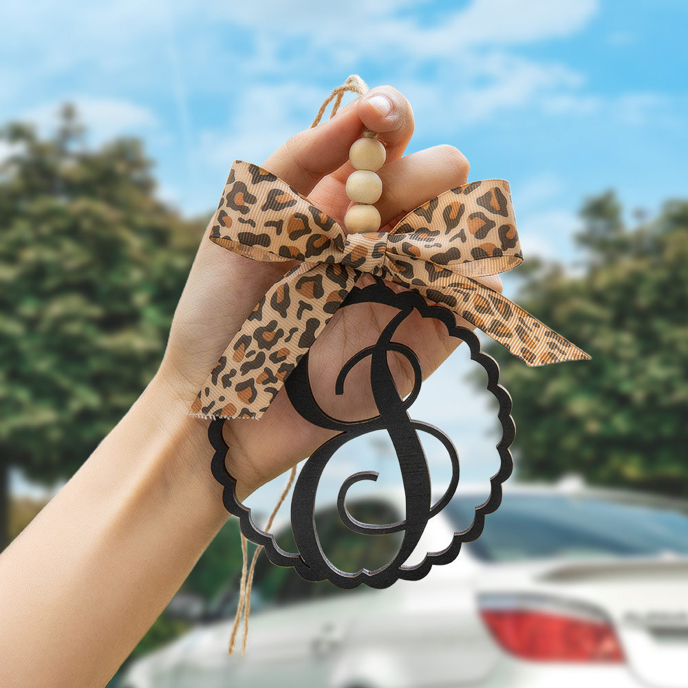 Initial rear view mirror cheap charms