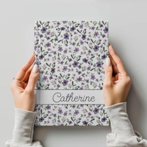 Custom Name Hardcover Journal Notebook Personalized Floral Wildflower Vintage Junk Diary Manifestation Book Therapy Writing Reading Gift Her