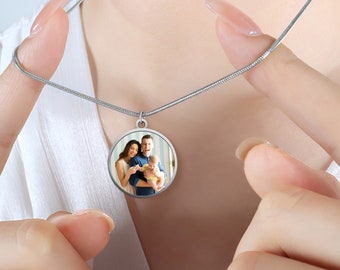 Collana Con Foto In Argento Sterling 925 – Ciondolo Commemorativo Con Immagine Nascosta – Regalo Personalizzato Per Fidanzata, Moglie O Mamma – Personalizzabile Con Foto