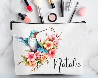 Kolibri Make-up Tasche – Baumwoll-Kosmetiktasche Als Geschenk Für Frauen, Vogelliebhaber