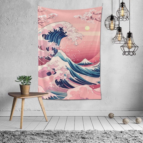 Kanagawa Wave Tapestry Wall Hanging Home Decor Nature Aesthetic