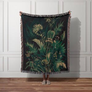 Cottagecore bloemen geweven deken vintage wandtapijt hangend gezellig boho woondecoratie katoenen plaid wilde bloemen jacquard omzoomd cadeau hem haar stel