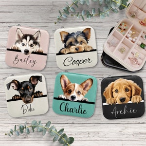 Custom Dog Mom Name Jewelry Box Travel Personalized Pet Puppy Breed Owner Lover Gift Storage Organizer Corgi Husky Doggie Case Friend Her