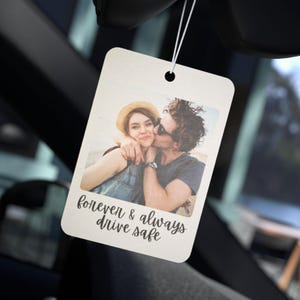 Personalized Photo Car Air Freshener Custom Picture Message Hanging Freshie Scented Charm Ornament Cute Couple Boyfriend Gift Him Her Mom