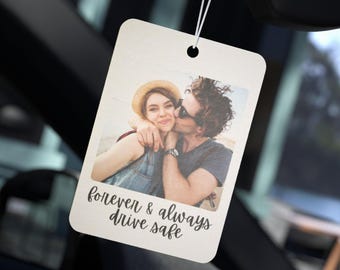 Personalisierte Foto Auto Lufterfrischer Benutzerdefinierte Bild Nachricht Hängen Freshie duftenden Charme Verzierung Süßes Paar Freund Geschenk Ihm Ihre Mutter