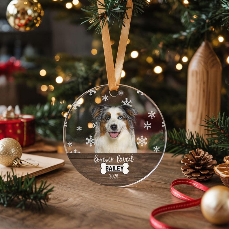 Personalized Pet Memorial Ornament Custom Cat Dog Photo Portrait Name ...