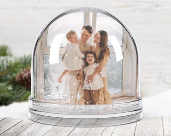 Benutzerdefinierte Foto-Schneekugel Personalisierte Weihnachten Familienbild Porträt Andenken Haustier Baby Urlaub Dekor Erinnerung Geschenk Paar Ihn Ihr Neues Zuhause