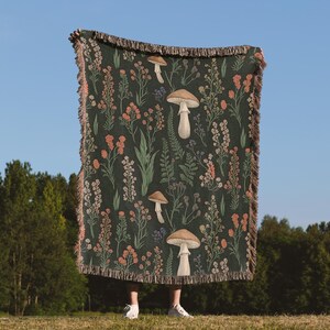 Cottagecore bloemen geweven deken vintage wandtapijt hangend boho woondecoratie katoen gezellig plaid Wildflower jacquard omzoomd cadeau hem haar stel