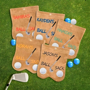 Sac de balles de golf personnalisé avec nom personnalisé, sac de balles, porte-t-shirt, cadeau amusant et cool pour golfeur, joueur, amoureux du club, mari, papa, lui, hommes, grand-père