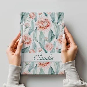 Custom Name Hardcover Journal Notebook Personalized Floral Wildflower Vintage Junk Diary Manifestation Book Therapy Writing Reading Gift Her