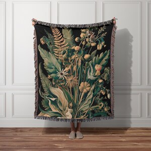 Cottagecore bloemen geweven deken vintage wandtapijt hangend gezellig boho woondecoratie katoenen plaid wilde bloemen jacquard omzoomd cadeau hem haar stel