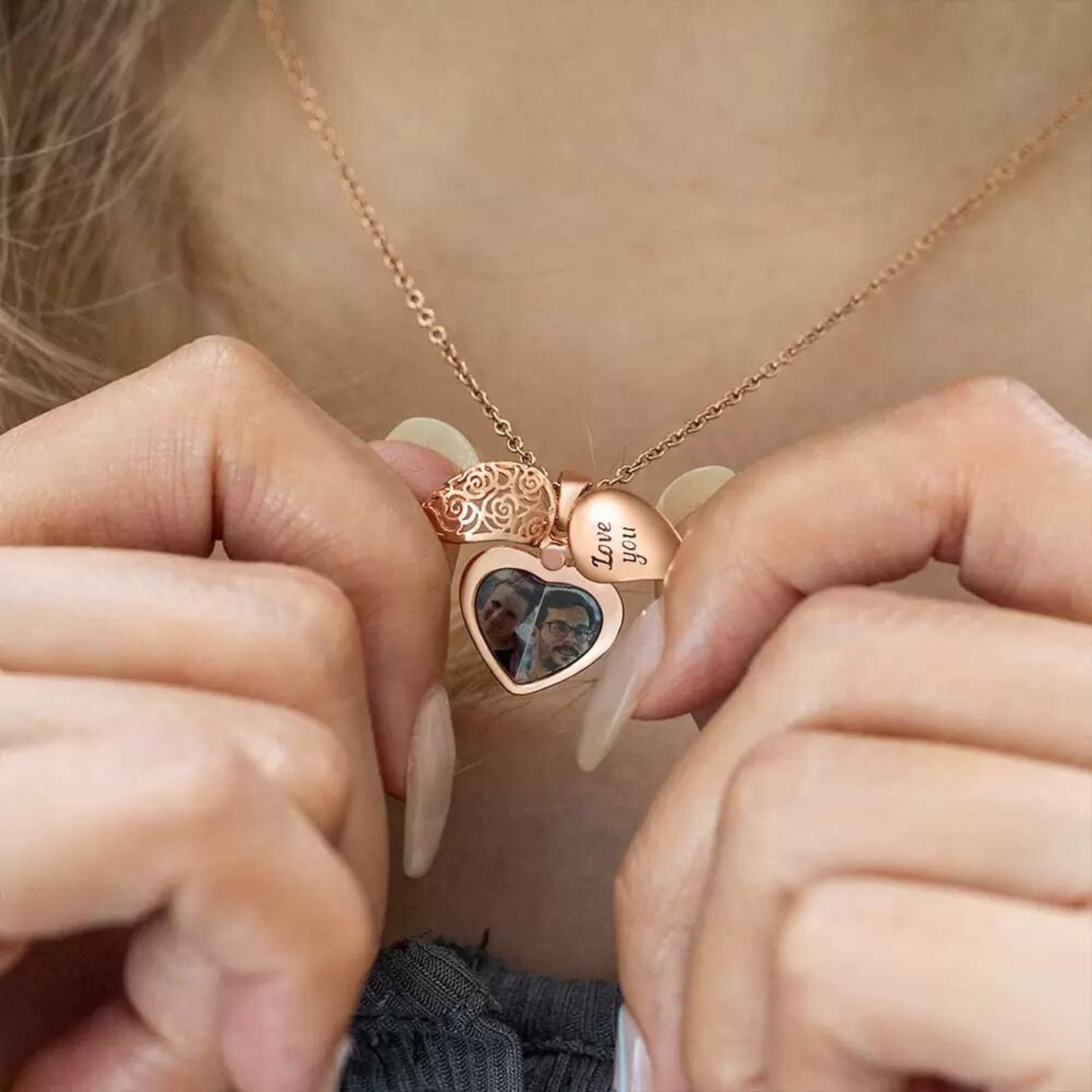 Ciondolo Portafoto A Cuore Vanstart In Argento 925 Con Turchese E Croce - Gioiello Regalo Personalizzato Per Donna, Ragazza, Nonna