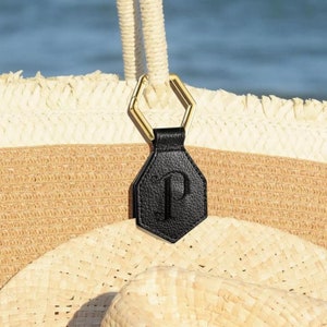 SET OF 2 Hat Clip for Travel Trip Custom Holder Tote Bag Charm Backpack Luggage Keychain Initial Letter Name Magnetic Gift Summer Accessory image 4